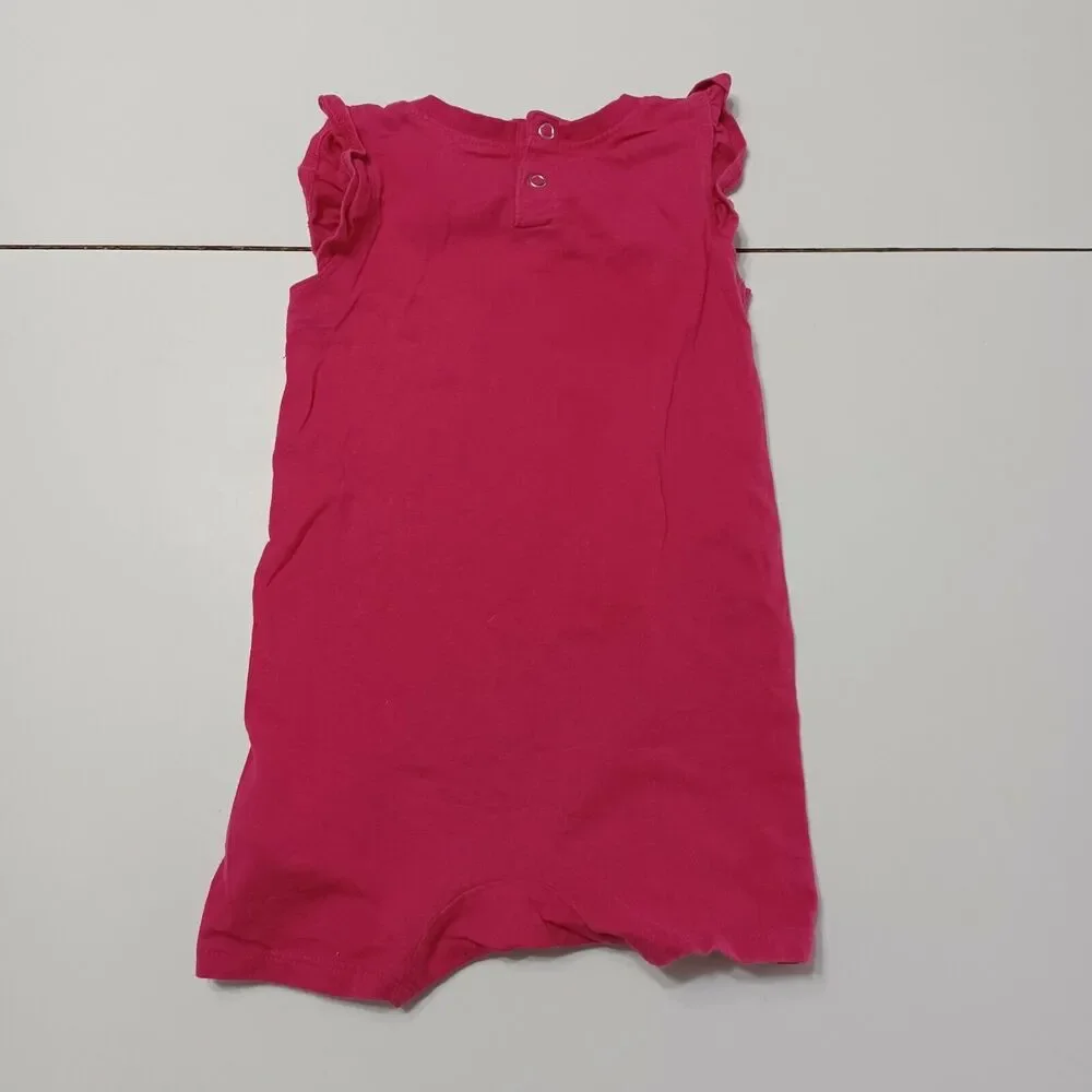 Nike‎ Baby Girls 18M Pink Black Polka Dot Spell Out One Piece Short Outfit Logo - Picture 2 of 12